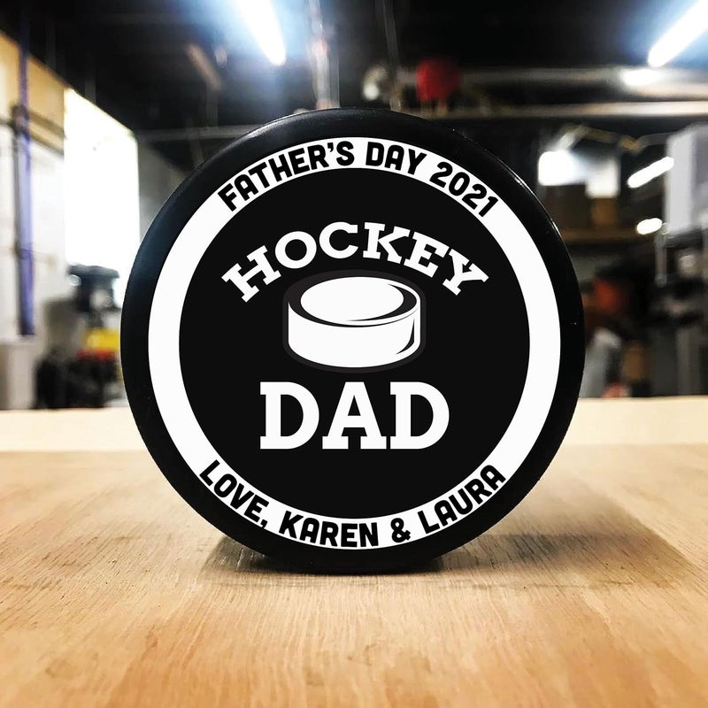 Buffalo Bottle Craft Father's Day Hockey Puck Gift- Best Dad Printed Gift Personalized Puck Official Size - Image 4
