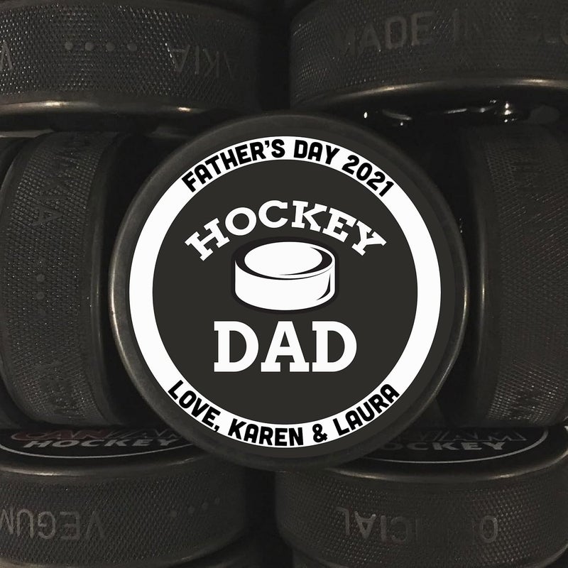 Buffalo Bottle Craft Father's Day Hockey Puck Gift- Best Dad Printed Gift Personalized Puck Official Size - Image 3