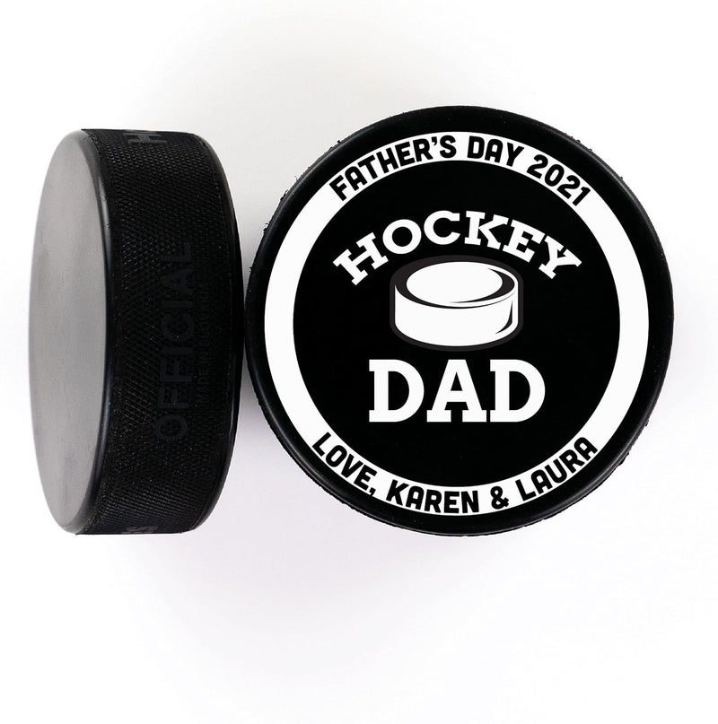 Buffalo Bottle Craft Father's Day Hockey Puck Gift- Best Dad Printed Gift Personalized Puck Official Size - Image 2