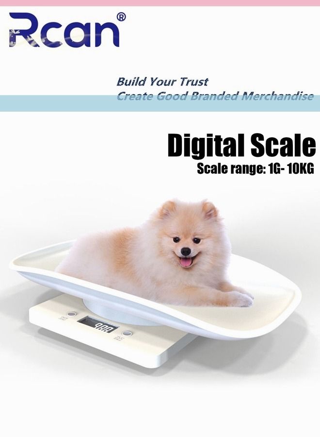 Rcan Infant Newborns Puppy Cats Weight Scale 10KG Multi-Function with LCD Display 3 Weighing Mode LB OZ KG - Image 1