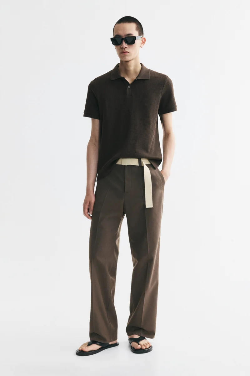 H&M  Slim Fit Waffle-knit polo shirt for Men | Best Price UAE