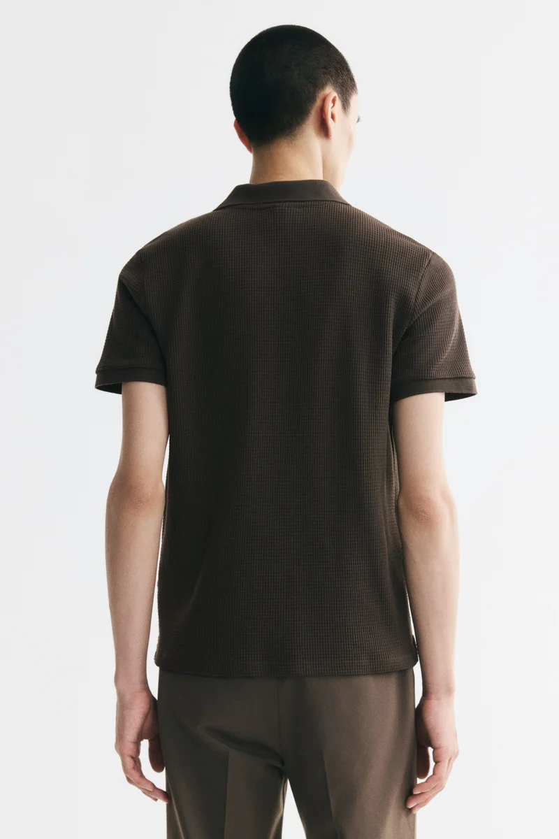 H&M  Slim Fit Waffle-knit polo shirt for Men | Best Price UAE