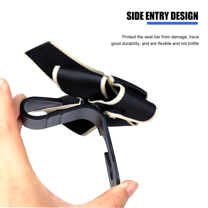 Mandark 2PCS Car Seat Hooks - Cute Bow Vehicle Hooks for Purses & Bags, Universal for SUV, Sedan, Truck (Black/Polka Dot) - Image 4