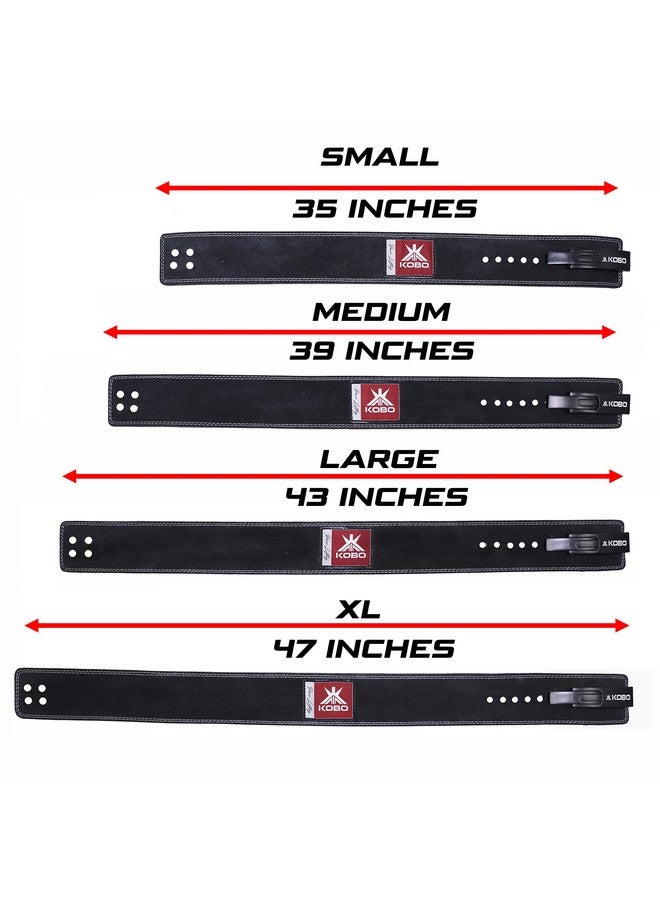 كوبو حزام رفع الأثقال Kobo مقاس 10 مم، حزام لياقة بدنية لرفع الأثقال، جلد طبيعي أصلي، عرض 4 بوصات، دعم للظهر، 9 فتحات قابلة للتعديل، تمرين القرفصاء، كمال الأجسام، رفع الأثقال، تدريب القوة، للرجال والنساء WTB-08 - Image 4