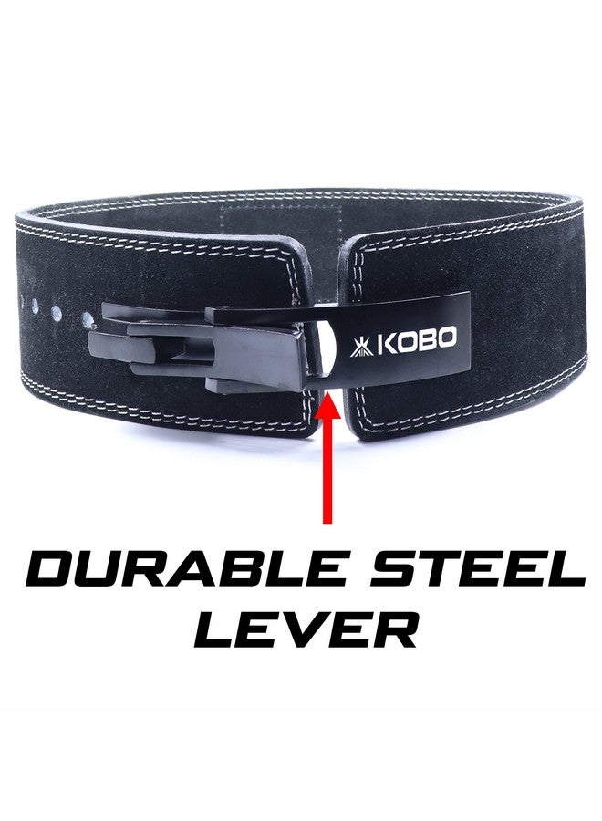 كوبو حزام رفع الأثقال Kobo مقاس 10 مم، حزام لياقة بدنية لرفع الأثقال، جلد طبيعي أصلي، عرض 4 بوصات، دعم للظهر، 9 فتحات قابلة للتعديل، تمرين القرفصاء، كمال الأجسام، رفع الأثقال، تدريب القوة، للرجال والنساء WTB-08 - Image 3