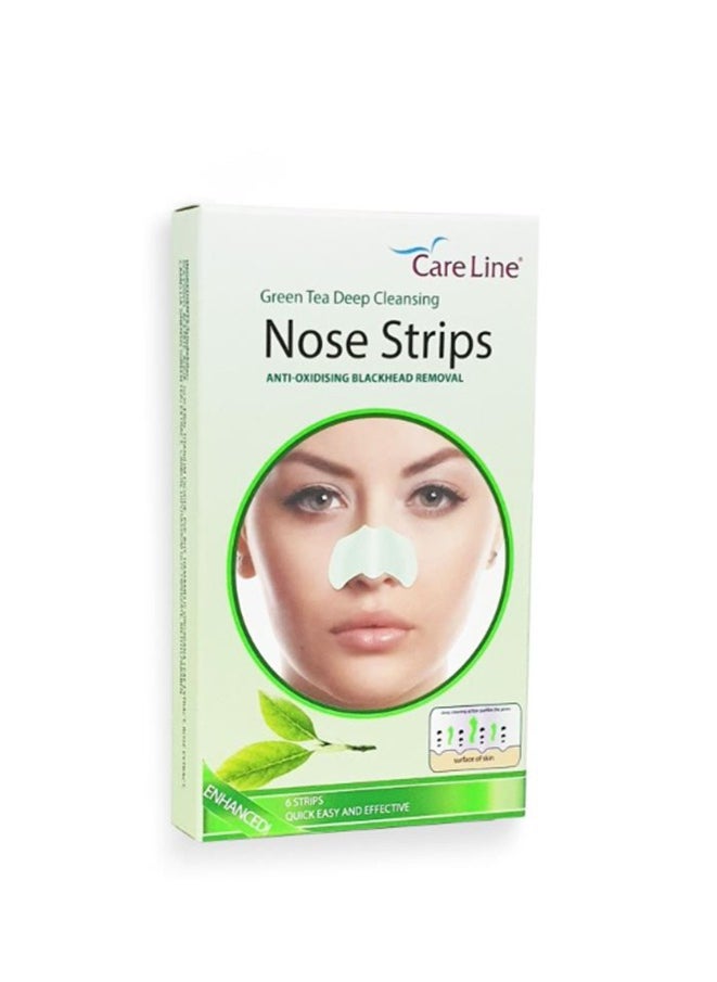 CARE LINE Green Tea Deep Cleansing Nose Strips 6 Strips 