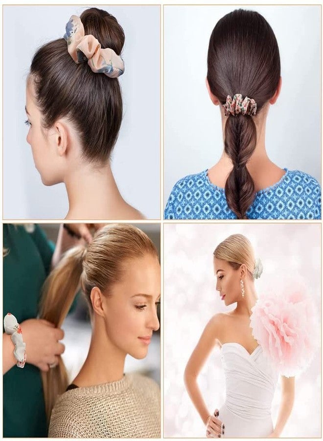 فافيلا مجموعة فافيلا المكونة من 12 قطعة من ربطات الشعر الشيفون، ربطات ذيل الحصان، ربطات شعر مزينة بالزهور، إكسسوارات شعر للبنات، مثالية للإطلالات الكاجوال وفساتين الحفلات - Image 4