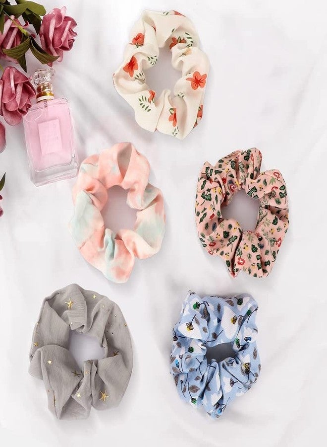 فافيلا مجموعة فافيلا المكونة من 12 قطعة من ربطات الشعر الشيفون، ربطات ذيل الحصان، ربطات شعر مزينة بالزهور، إكسسوارات شعر للبنات، مثالية للإطلالات الكاجوال وفساتين الحفلات - Image 5