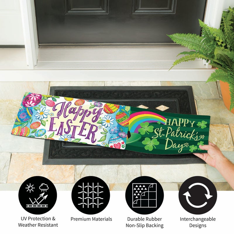 Evergreen Flag Evergreen Sassafras Spring Holiday Doormat Insert Bundle & Tray Set of 5, Interchangeable Entrance Door mats Indoor and Outdoor Welcome Mat 30 x 18 Tray Non Slip Backing Low Profile - Image 2