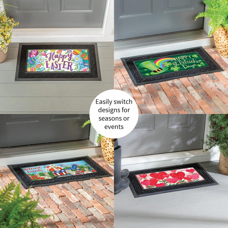 Evergreen Flag Evergreen Sassafras Spring Holiday Doormat Insert Bundle & Tray Set of 5, Interchangeable Entrance Door mats Indoor and Outdoor Welcome Mat 30 x 18 Tray Non Slip Backing Low Profile - Image 5