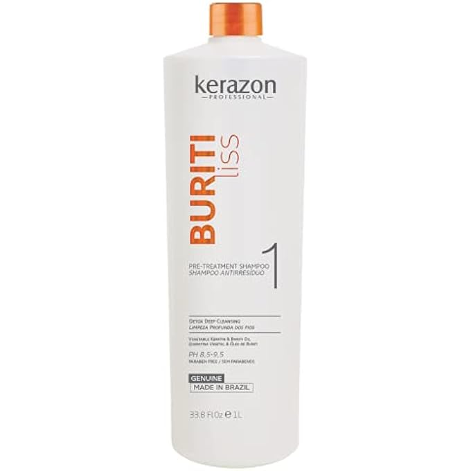 BRAZILIAN KERATIN PRE TREATMENT SHAMPOO CLARIFYING ANTI-RESIDUE 33.8OZ/1L BURITI LISS BY
