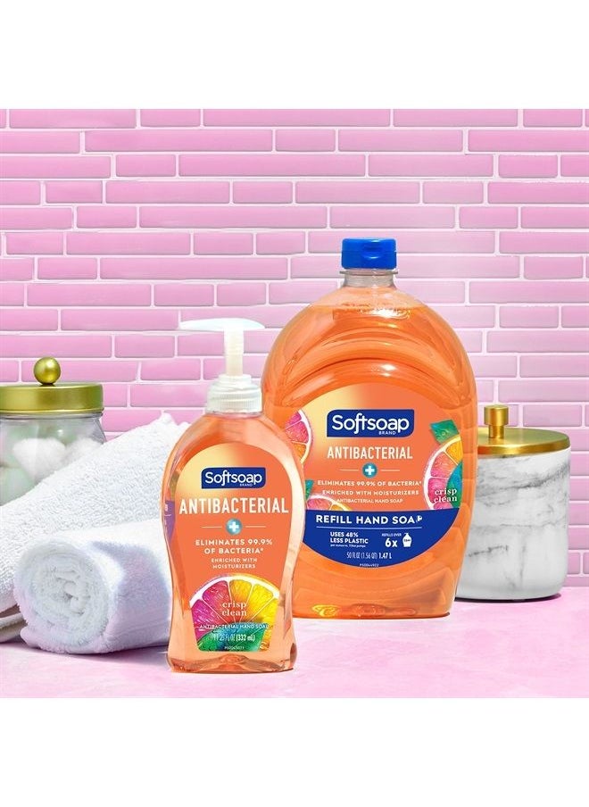 Softsoap Antibacterial Liquid Hand Soap, Crisp Clean Scent Hand Soap, 11.25 Ounce, 6 Pack  - Image 2