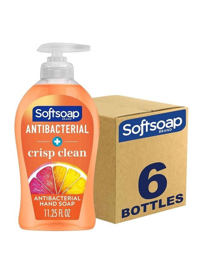 Softsoap Antibacterial Liquid Hand Soap, Crisp Clean Scent Hand Soap, 11.25 Ounce, 6 Pack  - Image 1