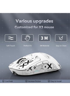 Aookay [1+1] Upgraded Lightweight Wireless Gaming Mouse, with 1 Set Anti Slip/Anti Sweat Mouse Sticker, 12000 DPI(Max), 3 Custom Connection Modes 2.4G+BT+Wired, Super Sensitive Infrared Sensor Gaming Mouse (White)  - Image 4