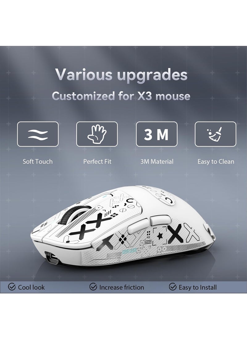 Aookay - [1+1] Upgraded Lightweight Wireless Gaming Mouse, with 1 Set Anti Slip/Anti Sweat Mouse Sticker, 12000 DPI(Max), 3 Custom Connection Modes 2.4G+BT+Wired, Super Sensitive Infrared Sensor Gaming Mouse (White) - Image 1