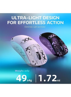 Aookay [1+1] Upgraded Lightweight Wireless Gaming Mouse, with 1 Set Anti Slip/Anti Sweat Mouse Sticker, 12000 DPI(Max), 3 Custom Connection Modes 2.4G+BT+Wired, Super Sensitive Infrared Sensor Gaming Mouse (White)  - Image 5