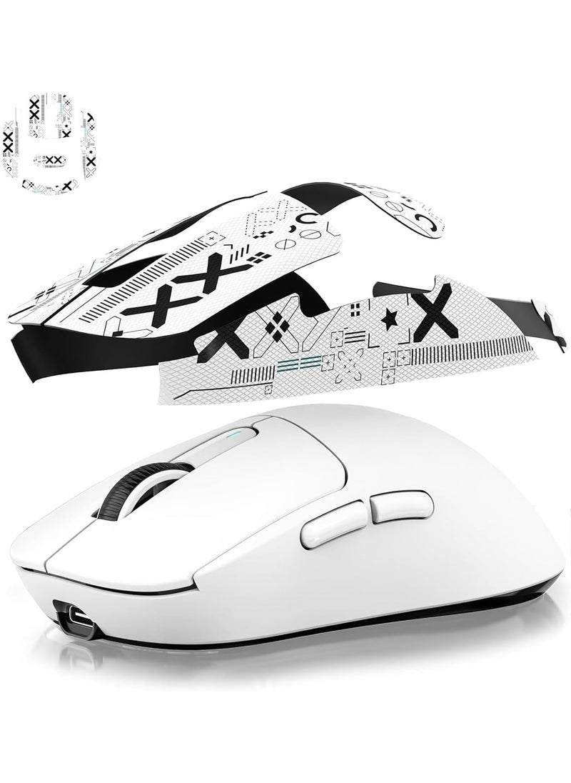 Aookay - [1+1] Upgraded Lightweight Wireless Gaming Mouse, with 1 Set Anti Slip/Anti Sweat Mouse Sticker, 12000 DPI(Max), 3 Custom Connection Modes 2.4G+BT+Wired, Super Sensitive Infrared Sensor Gaming Mouse (White) - Image 1