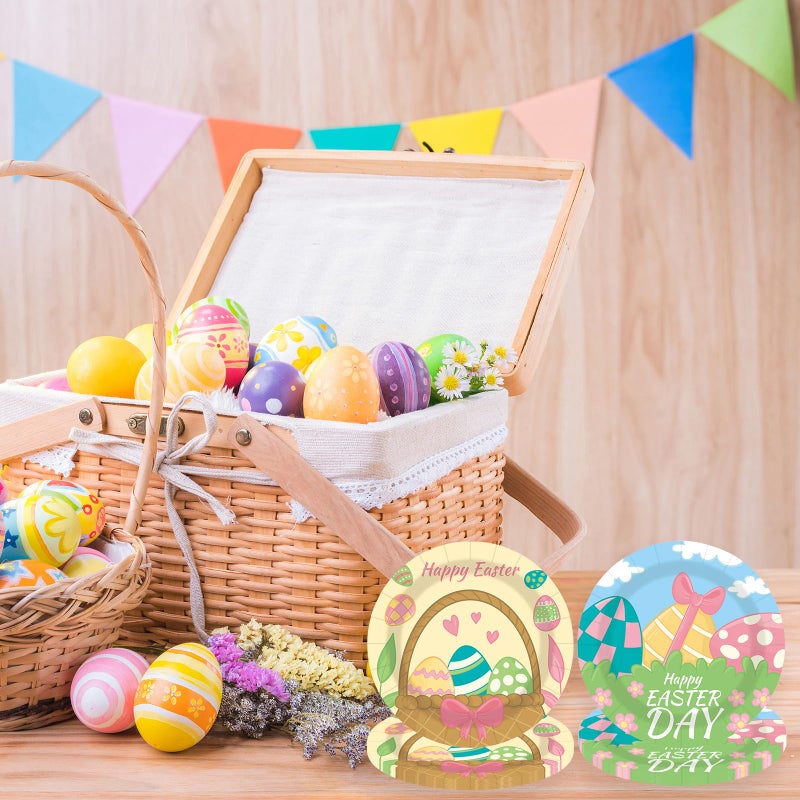 KFJBPB 48 حزمة أطباق ورقية عيد الفصح 7 بوصة أطباق عيد الفصح للأرانب أطباق الحفلات أطباق الكعك أطباق الحلوى أطباق العشاء لاحتياجات حفلات عيد الفصح الربيعية - Image 4
