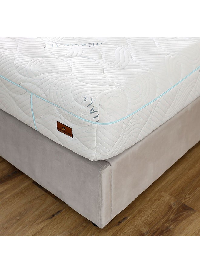 DANUBE HOME مرتبة Seaqual Gel Memory Foam متوسطة الصلابة، مرتبة King Mattress Spine Balance لتخفيف الضغط، الطول 200 × العرض 180 × 25 سم، أبيض/أزرق  - Image 1