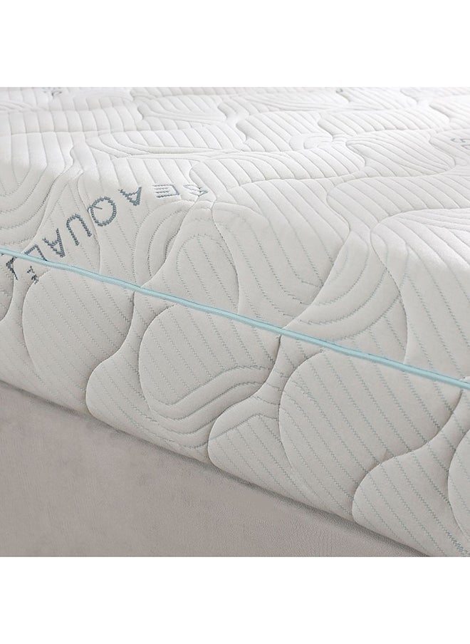 DANUBE HOME مرتبة Seaqual Gel Memory Foam متوسطة الصلابة، مرتبة King Mattress Spine Balance لتخفيف الضغط، الطول 200 × العرض 180 × 25 سم، أبيض/أزرق  - Image 3