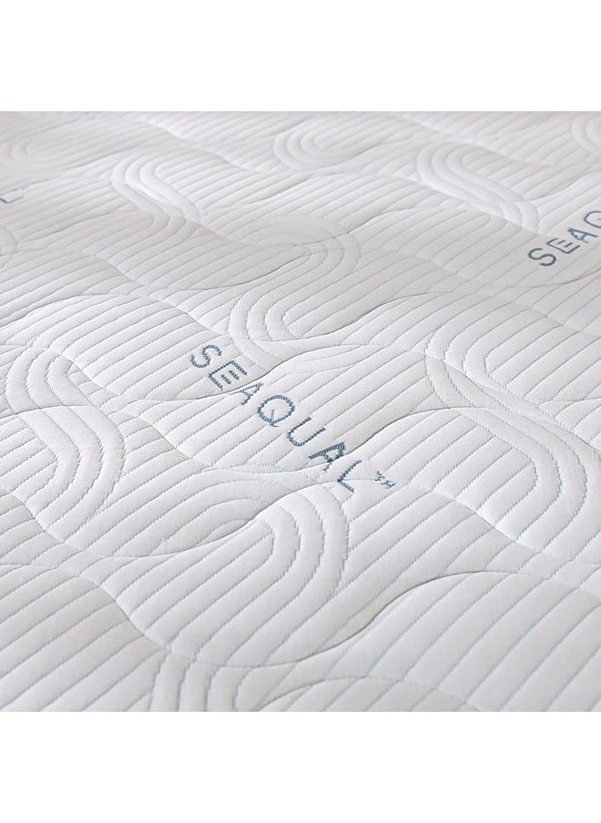DANUBE HOME مرتبة Seaqual Gel Memory Foam متوسطة الصلابة، مرتبة King Mattress Spine Balance لتخفيف الضغط، الطول 200 × العرض 180 × 25 سم، أبيض/أزرق  - Image 4