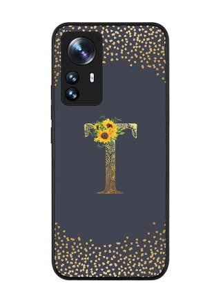 Rugged Black edge case for Xiaomi 12 Pro Slim fit Soft Case Flexible Rubber Edges Anti Drop TPU Gel Thin Cover - Custom Monogram Initial Letter Floral Pattern Alphabet - T (Grey ) - pzsku/Z2826E89601429B7E4DDBZ/45/_/1673874097/2ebd82dd-4eab-4e7e-9cb7-f9cfa75354d9