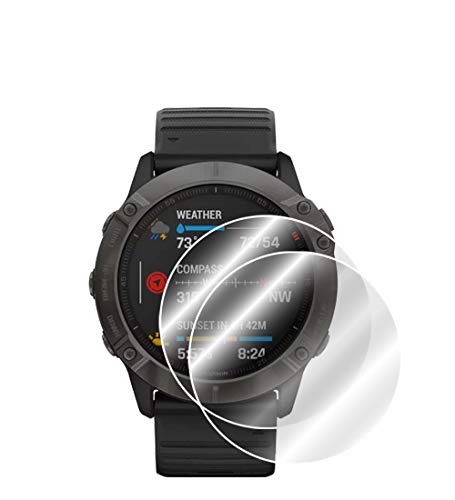 IPG for Garmin Fenix 6X - Pro-Solar-Sapphire Watch Hydrogel Screen Protector (2 Units) Invisible HD Clear Film Anti Scratch Self-Healing/Bubble Free for Fenix 6X - Image 1