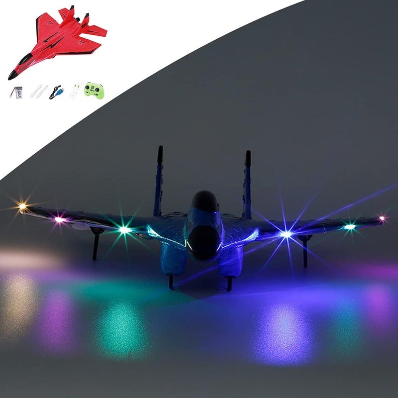 klarako 2.4G 2 Channel RC Aircraft, EPP Foam Aircraft, Night Light Smart Balance Radio Control Fixed-Wing Glider Plane Toy Ready to Fly Easy to Control - Red - Image 5