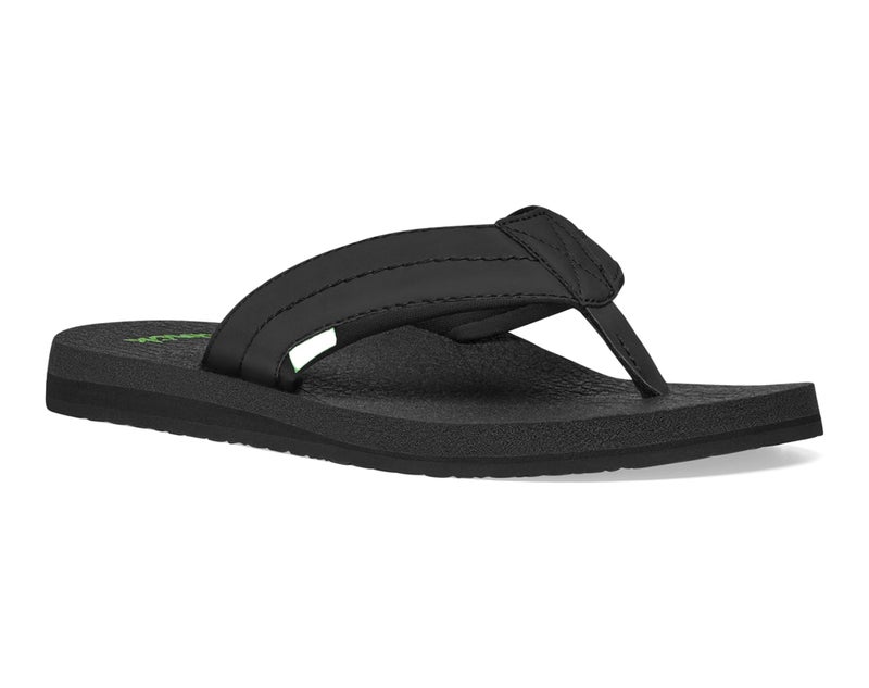 Sanuk Mens Beer Cozy 2 | Flip Flops for Men | Mens Sandals | Beach Sandals | Supportive & Lightweight | Memory Foam Footbed, Black, 9 - Image 1
