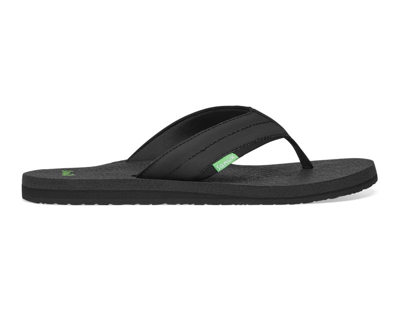 Sanuk Mens Beer Cozy 2 | Flip Flops for Men | Mens Sandals | Beach Sandals | Supportive & Lightweight | Memory Foam Footbed, Black, 9 - Image 2
