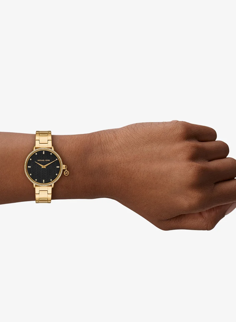 مايكل كورس Gold-Plated Metal Bracelet Analog Watch
