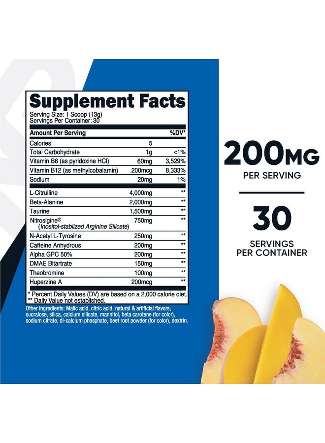 Nutricost Pre-Workout Complex Powder (30 Servings, Peach Mango) - Pre-Workout Supplement with Beta-Alanine, Taurine & Amino Acids - Image 2
