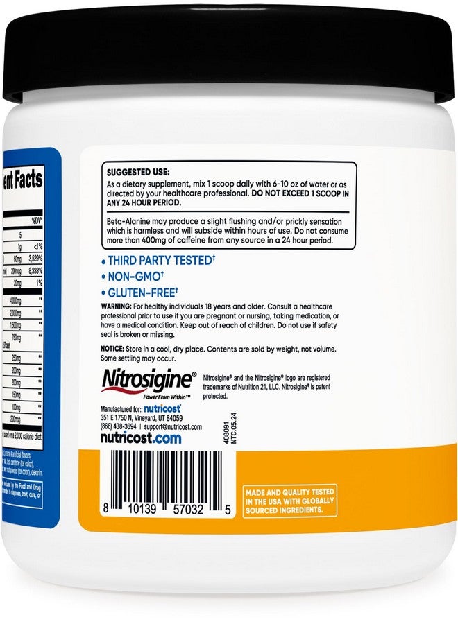 Nutricost Pre-Workout Complex Powder (30 Servings, Peach Mango) - Pre-Workout Supplement with Beta-Alanine, Taurine & Amino Acids - Image 4
