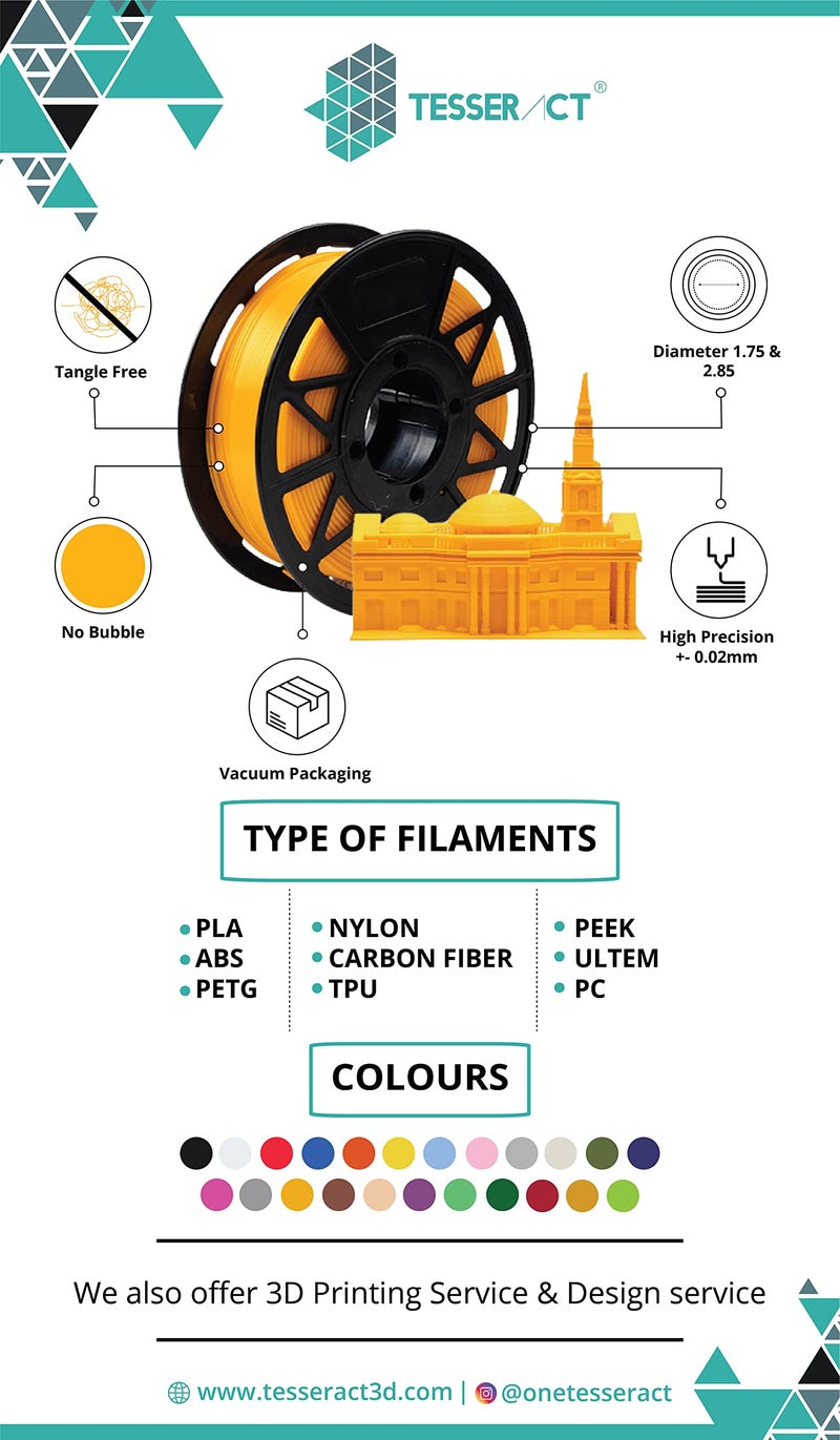 Tesseract Premium PLA + 1.75mm 3D Printing Filament | Dimensional Accuracy +/- 0.03mm | Compatible with Most FDM Printers | 1 KG 3D Printer Filament - PLA Glass Magenta (Quantity 1) - Image 2