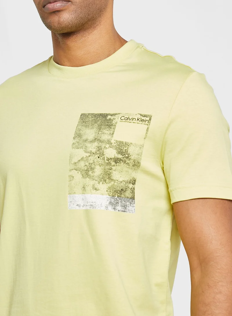 CALVIN KLEIN Elementa Photo Print Crew Neck T-Shirt
