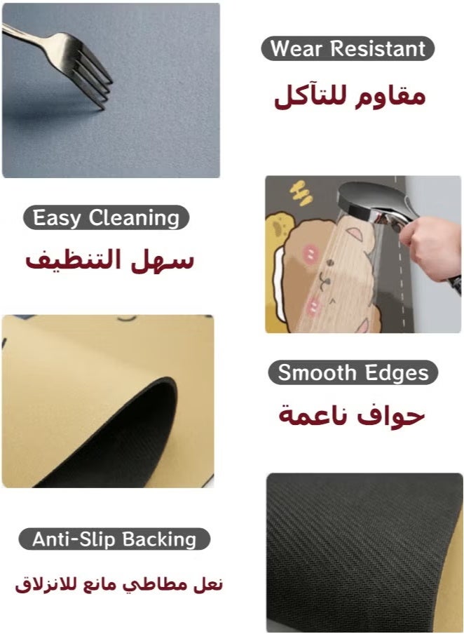 Kitchen Mat, 45 x 150cm Non-Slip Soft Standing Mat – Quick Drying, Easy to Clean & Cut, Water Absorbent Floor Runner Rug for Kitchen, Laundry, Sink Area, Bathroom – Ideal for Families & Seniors - Image 4