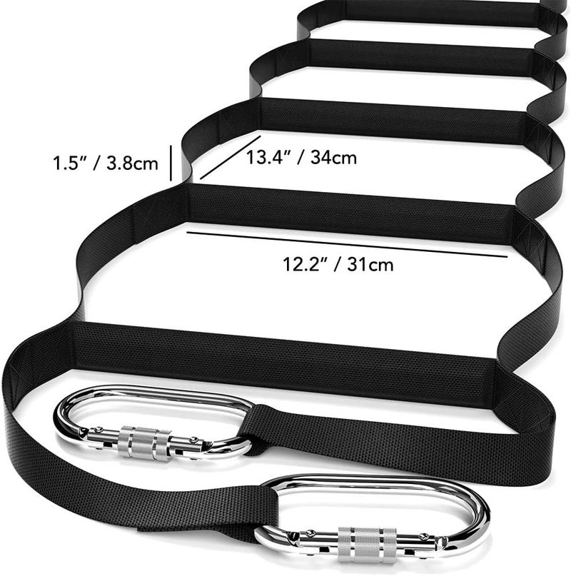 ISOP Emergency Escape Ladder Two Story 16ft | Fire Rescue Ladders for Home | Snap Hooks Incl. - Lightweight & Durable up to 460 lbs. | Emergency Response Equipment | Climbing Ladder with Attaching Clips - Image 2