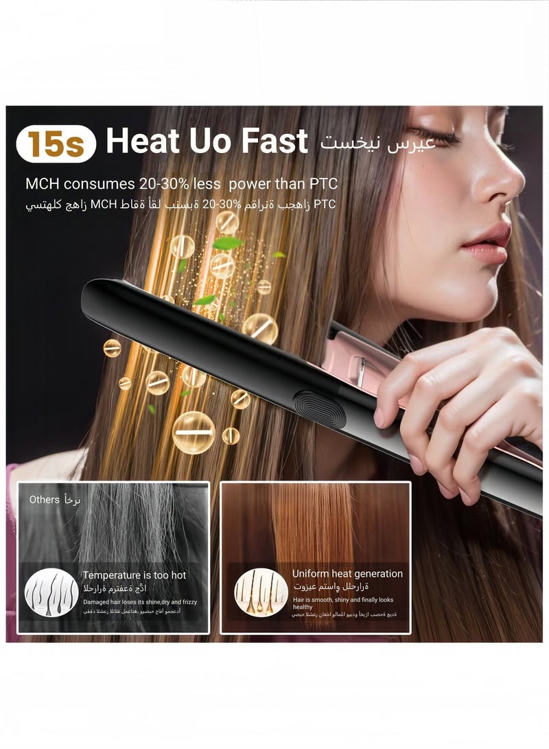 ZONBON Ceramic Hair Straightener High Temperature Up to 260℃, Ionic Technology, 6 Heat Settings, PTC Fast Heating in 15 Seconds, Floating Plates with Vibration Feedback, Plasma Flat Iron Get Frizz-Free - Image 2