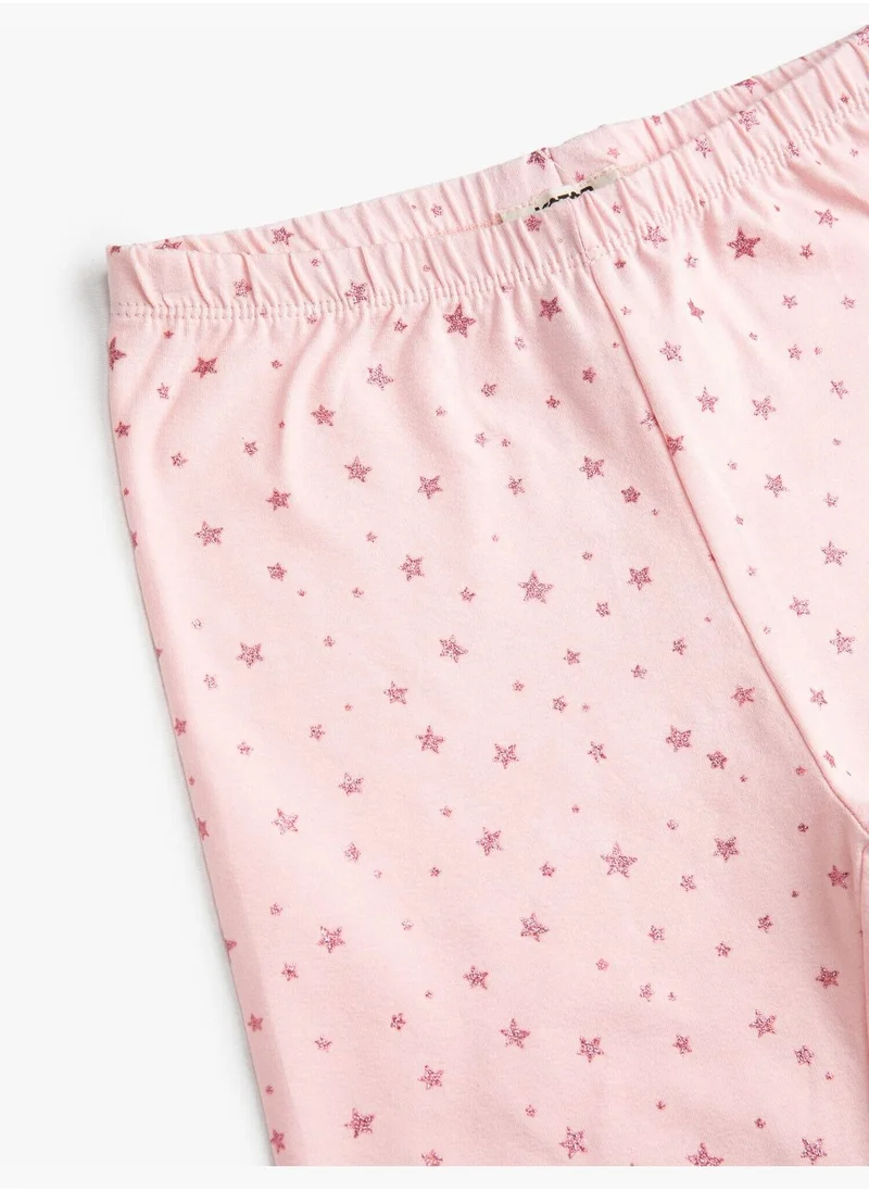 KOTON Star Printed Midi Leggings Cotton