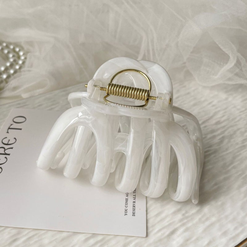 Generic Elegant French Style Large Hair Claw Ink white