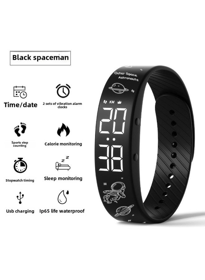 Student Smart Sports Bracelet Simple Fashion Multifunctional Alarm Clock Waterproof Electronic Watch For Men And Women Junior High School And High School Students-Color:Light Pink [life Waterproof + Sports Timing Step Counting]  - Image 4