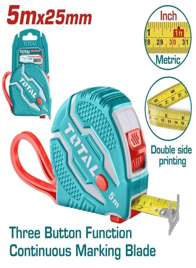 TOTAL Total Steel Measuring Tape 5 Meter 19Mm Tmt126051