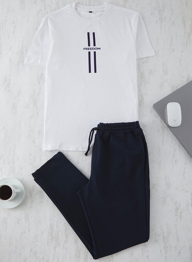 trendyol Regular/Normal Fit Printed TShirt and Sweatpants 2Piece Suit - Image 1