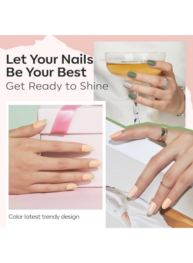 modelones Nail Polish Set 6 Colors St. Patrick's Day Green Blue Glitter Nail Polish Set Quick Dry Polish Kit Finger Mini Bulk Manicure DIY Nail Art Salon Home Gift For Women Girl - Image 3