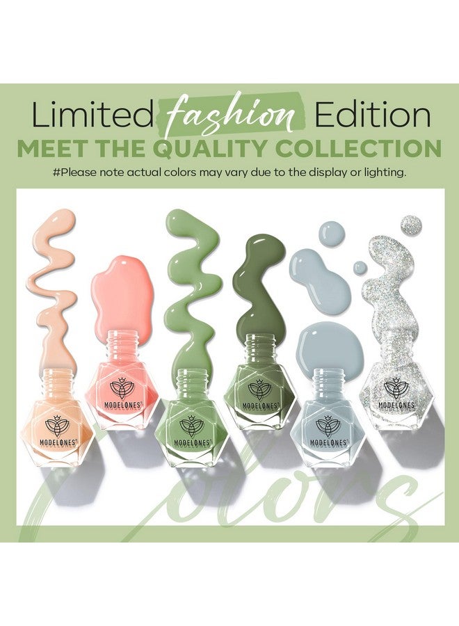 modelones Nail Polish Set 6 Colors St. Patrick's Day Green Blue Glitter Nail Polish Set Quick Dry Polish Kit Finger Mini Bulk Manicure DIY Nail Art Salon Home Gift For Women Girl - Image 1