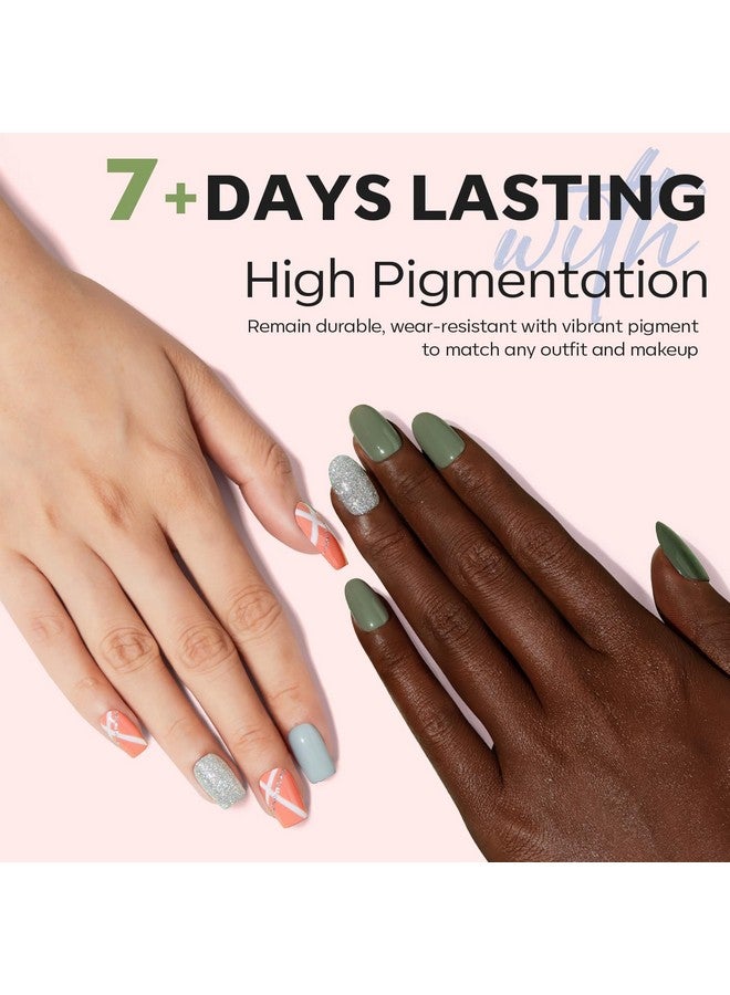 modelones Nail Polish Set 6 Colors St. Patrick's Day Green Blue Glitter Nail Polish Set Quick Dry Polish Kit Finger Mini Bulk Manicure DIY Nail Art Salon Home Gift For Women Girl - Image 2