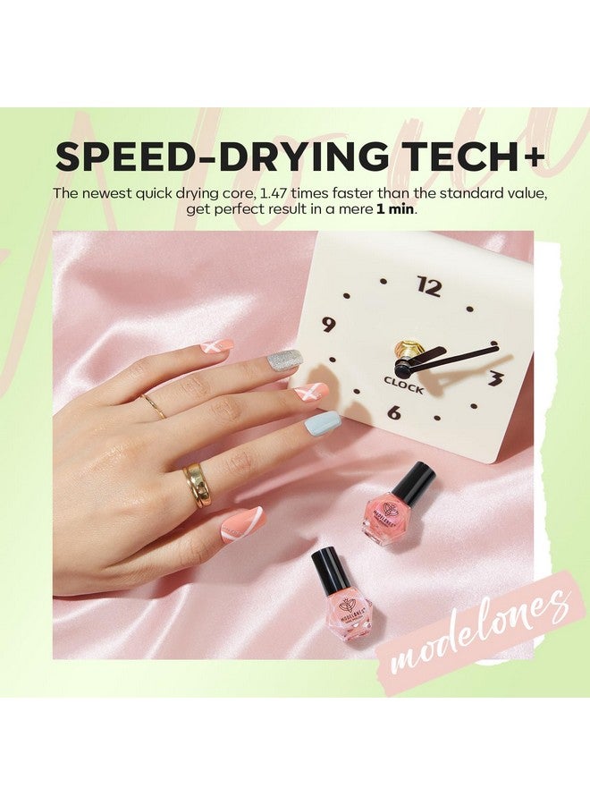 modelones Nail Polish Set 6 Colors St. Patrick's Day Green Blue Glitter Nail Polish Set Quick Dry Polish Kit Finger Mini Bulk Manicure DIY Nail Art Salon Home Gift For Women Girl - Image 4