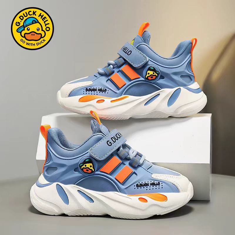 Little Yellow Duck Brand Children'S Shoes Mesh Leather Women'S Shoes Boys Sneaker Cotton Shoes Velvet - Image 1