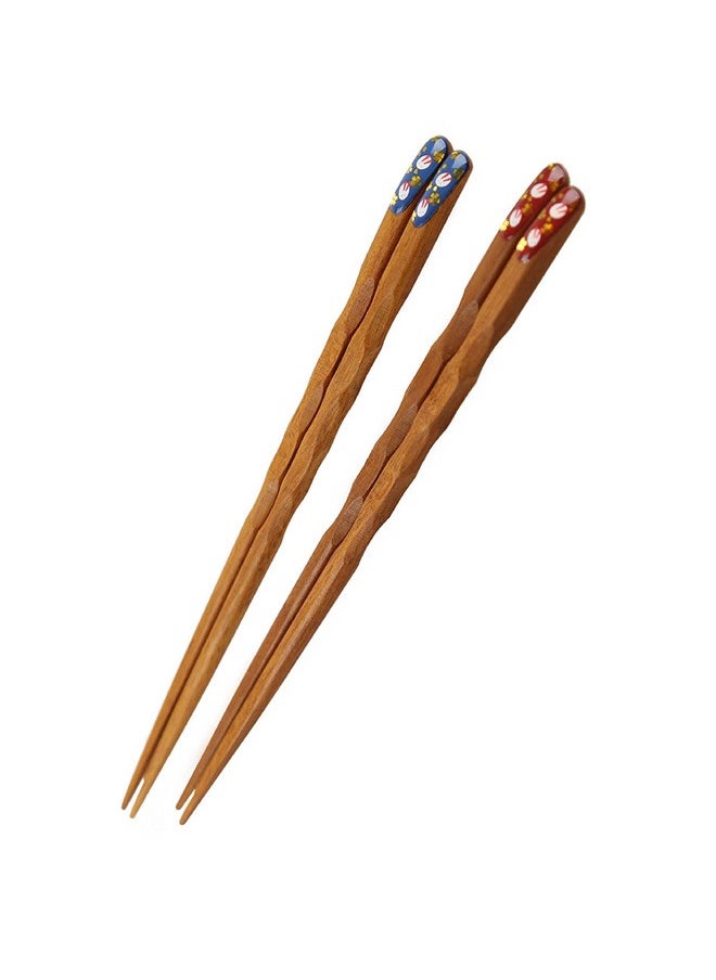 SOWUGI 2 Pair Natural Wooden Chopsticks Sets Reusable Classic Style Chop Sticks  - Image 2