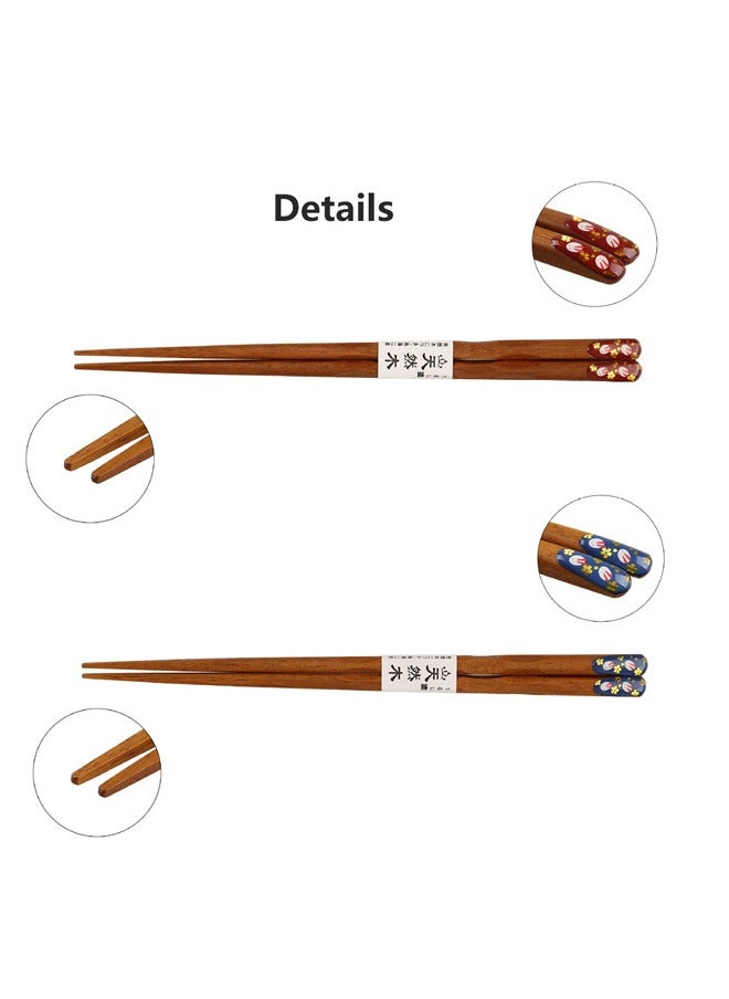 SOWUGI 2 Pair Natural Wooden Chopsticks Sets Reusable Classic Style Chop Sticks  - Image 3